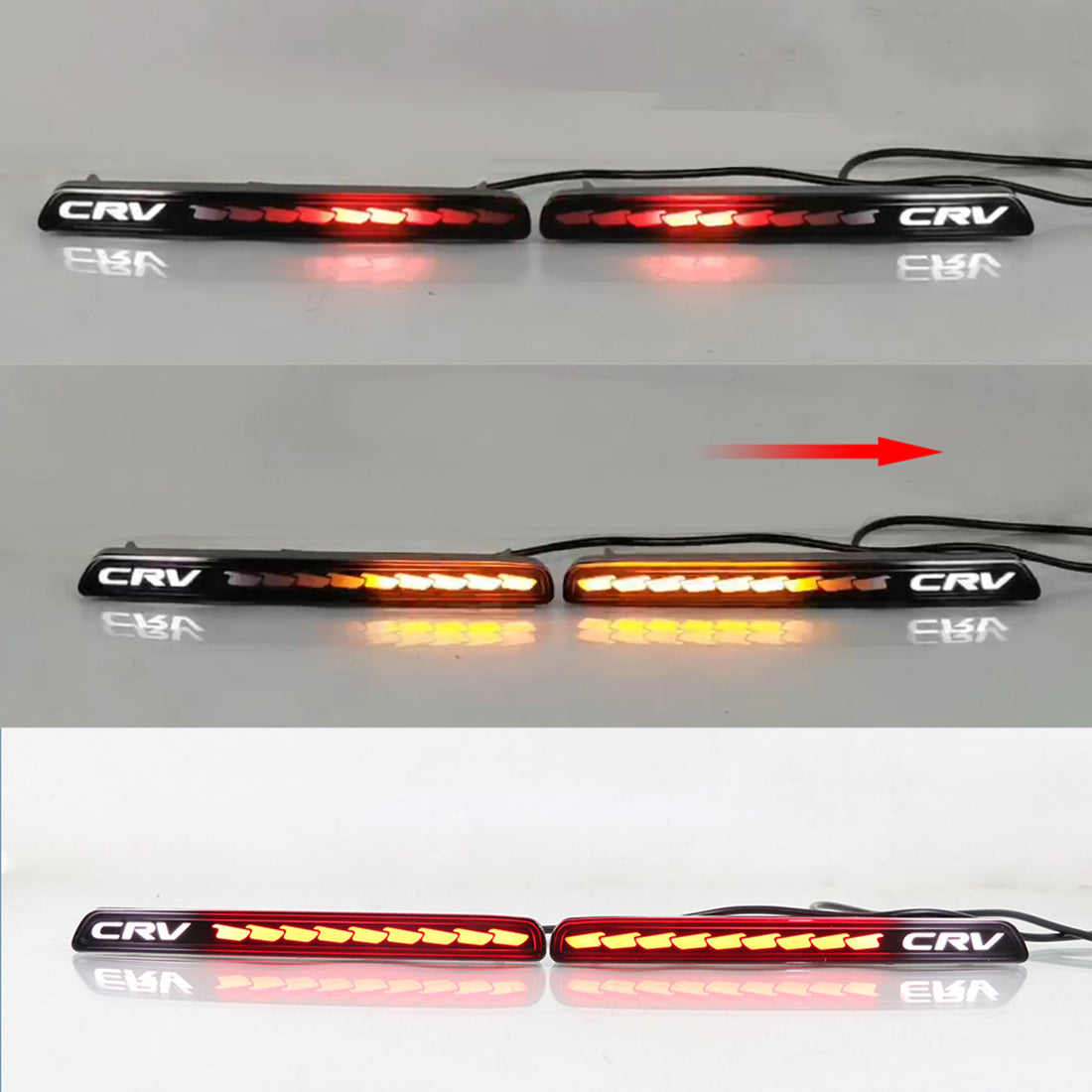 2pcs Rear Bumper Turn Light Indicators Fog Lamp For Honda CRV 2023-2025 | LED High Penetration Light Source | Car Dynamic Turn Signal Brake Warning Lamp
