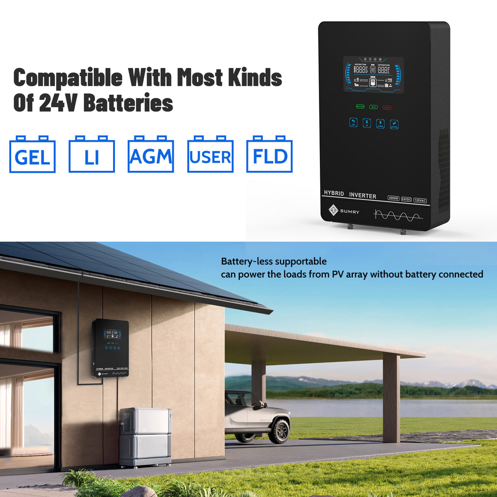 SUMRY 4000W Hybrid Pure Sine Wave Solar Inverter