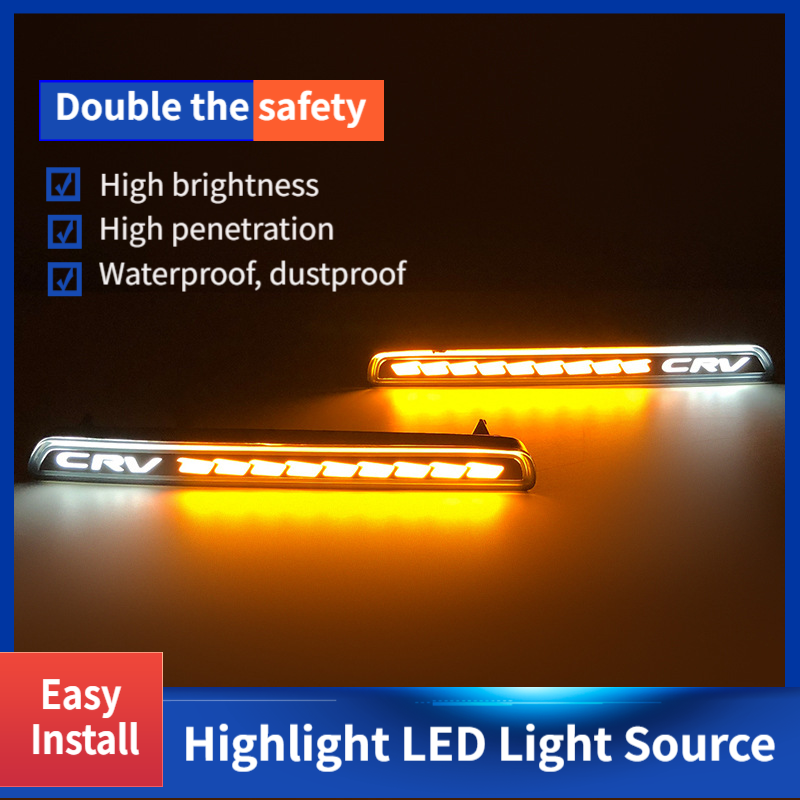 2pcs Rear Bumper Turn Light Indicators Fog Lamp For Honda CRV 2023-2025 | LED High Penetration Light Source | Car Dynamic Turn Signal Brake Warning Lamp