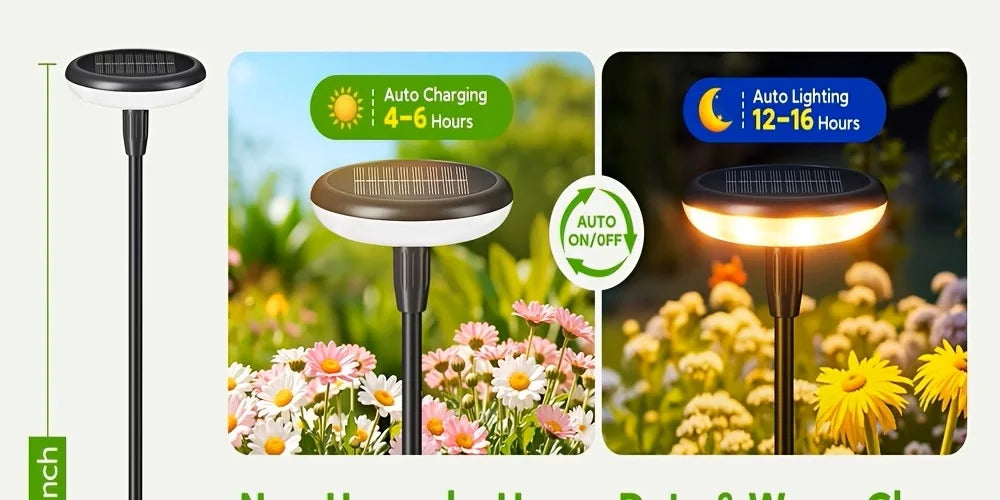 Solar Powered Pathway Lights Outdoor Garden Swaying Light IP65 Waterproof for Planter Flowers Landscape Lighting Decoration Warm