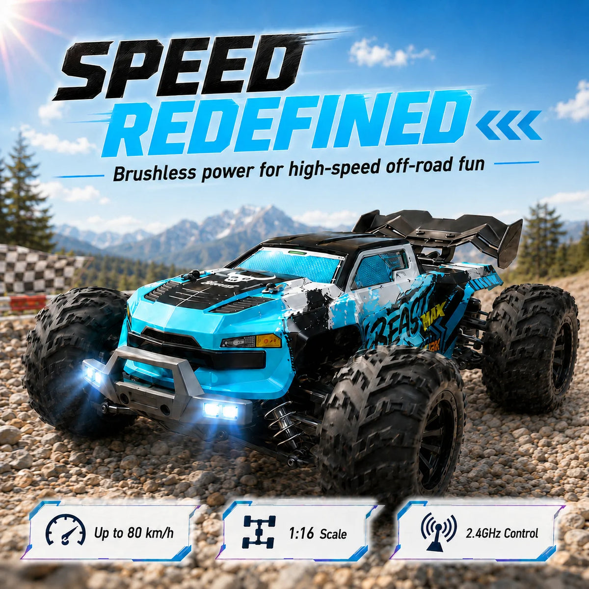 RC Car Buggy 1:16 4 Wheel Drive Off-Road SG116MAX PRO Vehicle Optional Brushless Motor Anti-Slip Tire Remote Control Racing Truck
