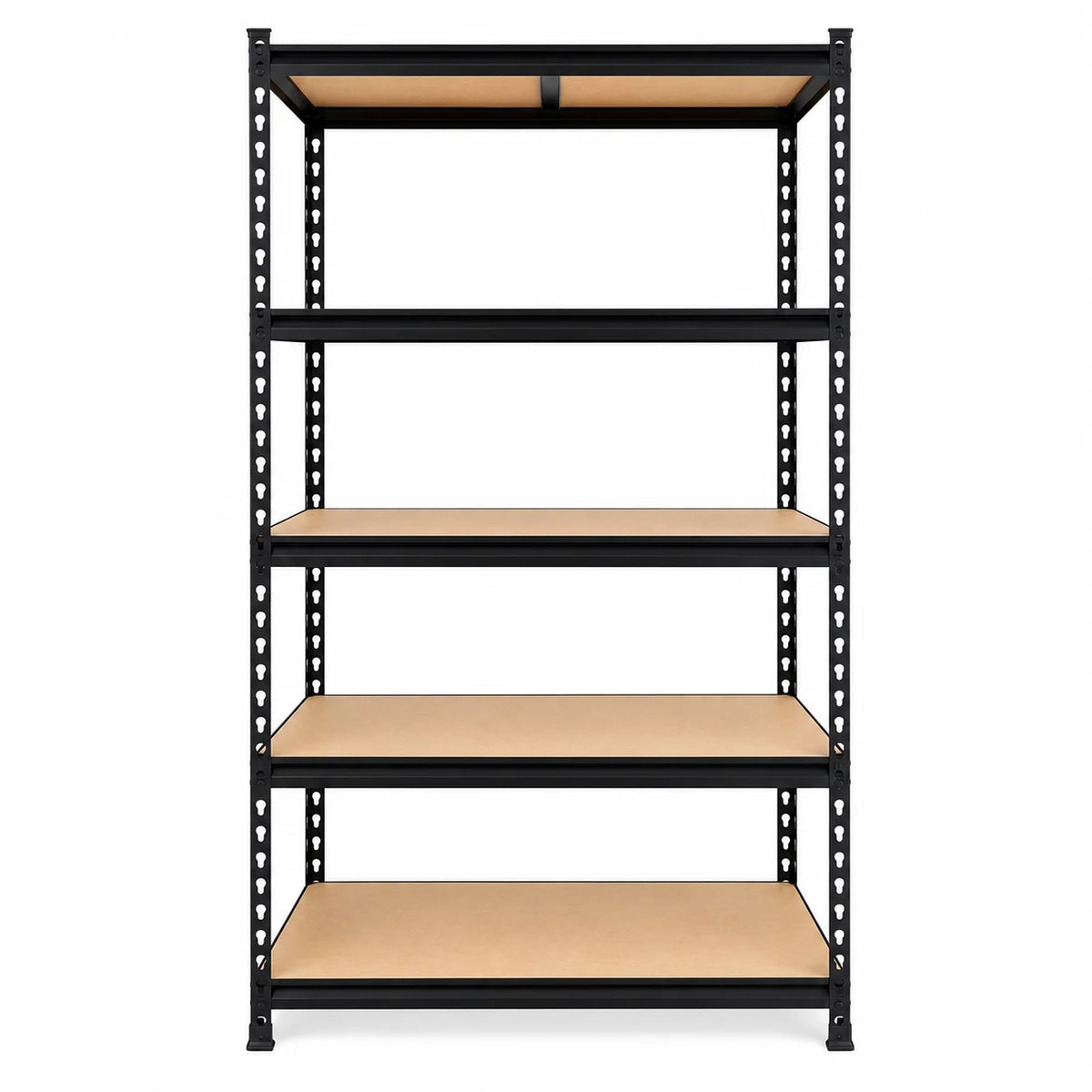 Heavy Duty 5-Tier Metal Shelving Unit with MDF Shelves, Adjustable Boltless Storage Rack Utility Organizer for Garage Basement Pantry