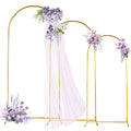 3Pack Golden Metal Arch Kits, Adjustable & Portable Backdrop Stand for Party Wedding Garden Balloon Decor(6FT+6.6FT+7.2FT)