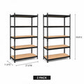 5-Tier Garage Storage Shelving Unit, 1925 Lb Total Capacity Metal Rack with MDF Shelves and Assembly Hardware for Garage Pantry Laundry Room, Black, 28' W X 12' D X 60' H