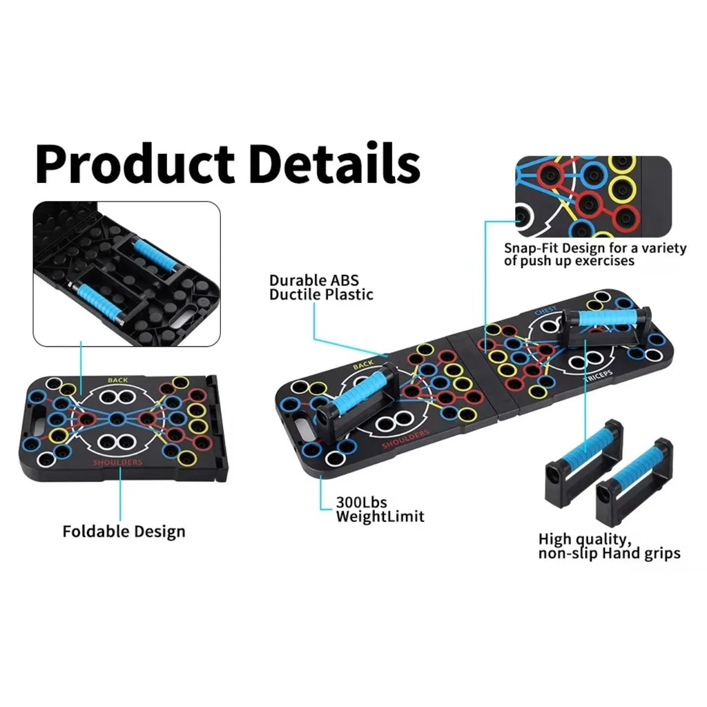 Foldable Push-Up Board Set with Handles