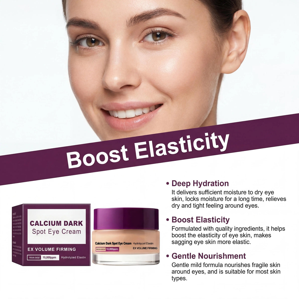 Calcium Dark Spot Eye Cream Tallow Extract Rebuild Elasticity Firming Dark Circle Reducing Hydrating Nourishing Anti Aging Tightening Skin Care