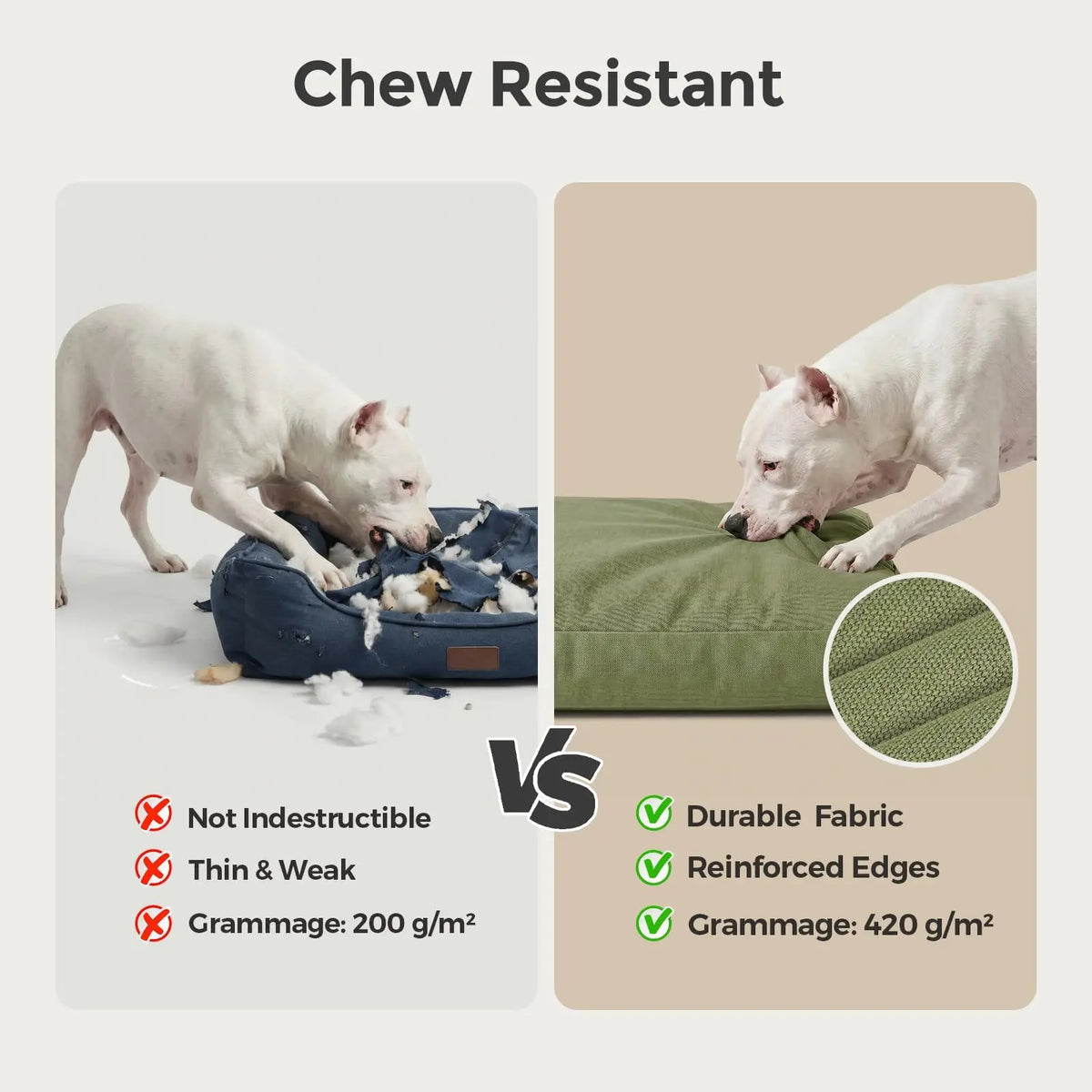 42-Inch Chew-Resistant Waterproof Outdoor Dog Bed