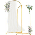 2Set of Wedding Arch Backdrop Stand(4x7.2FT+2.6FT), Gold Metal Arch Backdrop Stand for Party Floral Garden Balloon Arches Decor