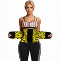 Women Red Leopard Waist Trainer Double Strap Tummy Control Corset Sauna Sweat Belt Fitness Body Shaper Fajas Reductoras