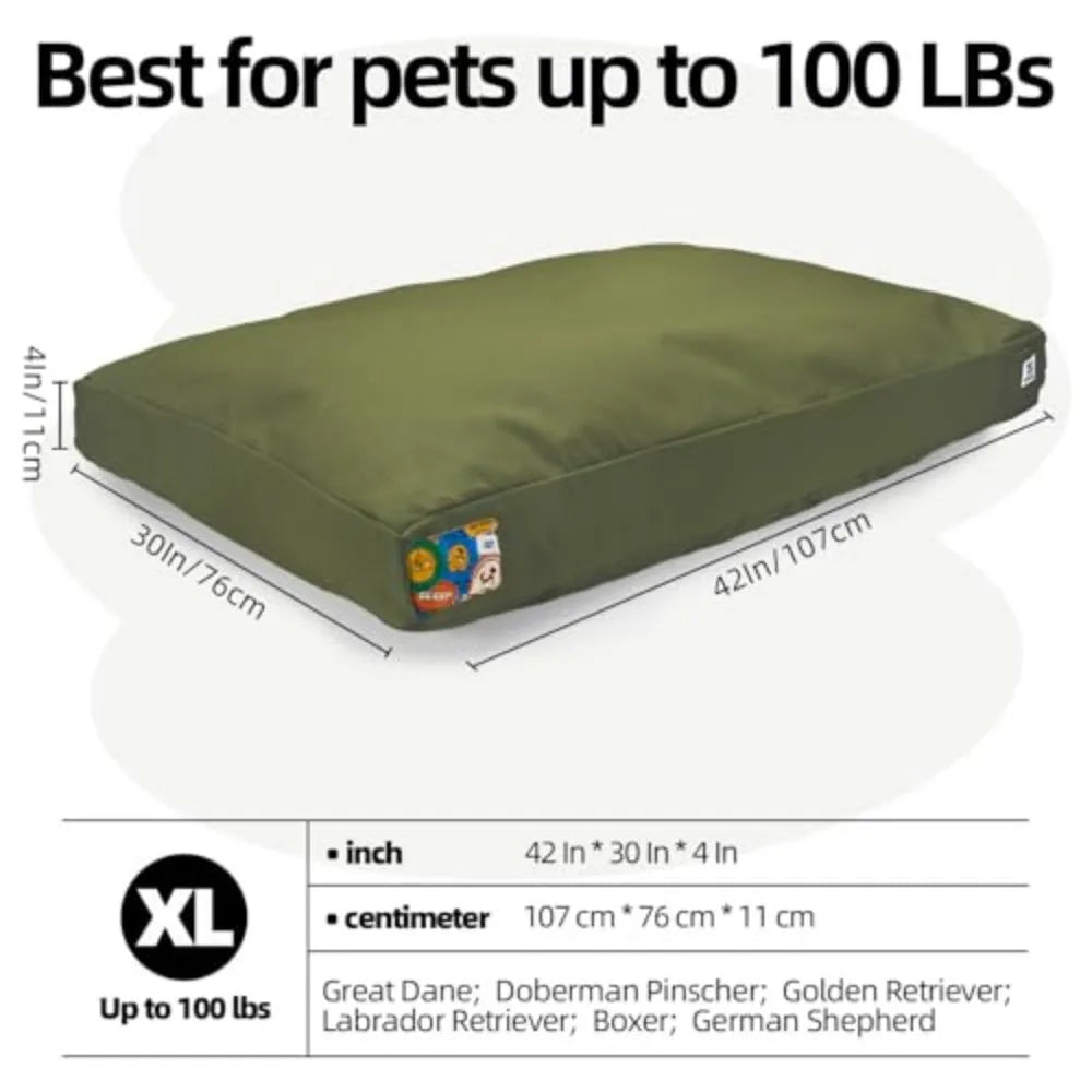 42-Inch Chew-Resistant Waterproof Outdoor Dog Bed