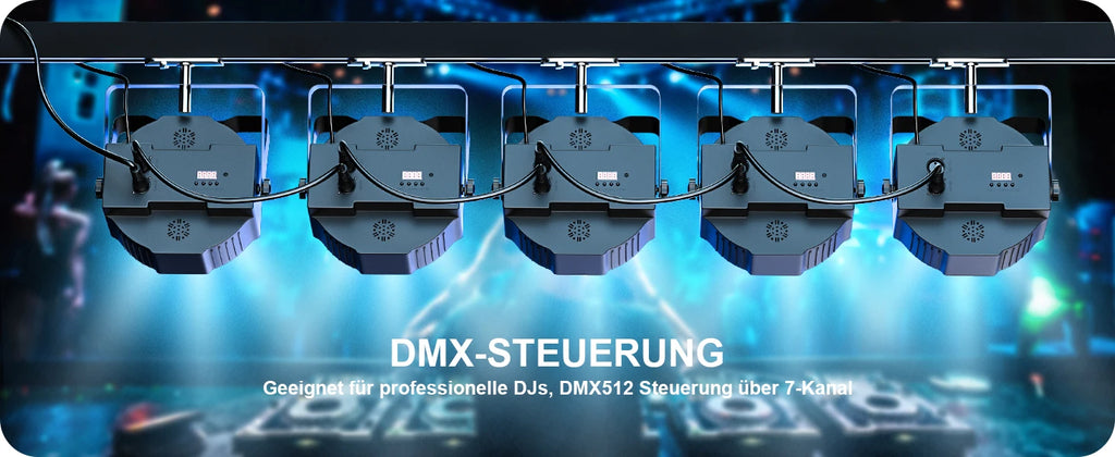 2-Pack RGB LED Par Lights 36 LED, DMX Flat Stage Lights for DJ and Parties