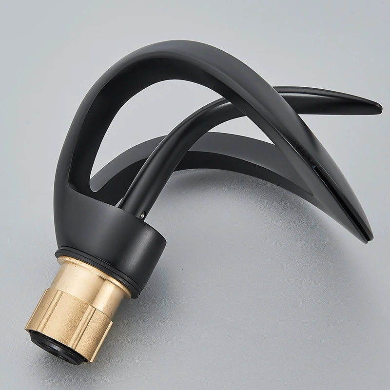 Solid Brass Waterfall Bathroom Sink Faucet, Single Handle Hot and Cold Mixer Tap