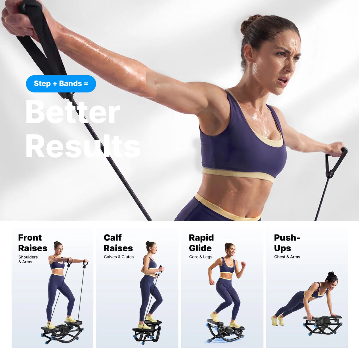 MERACH Rocking stepper 300 lbs Weight Capacity Ab Twist Board Workout Exercise Equipment for Slim Waist and Core Ab Exercise Silent Noiseless Rock Stepper Machine for Home Apartment Dorm Office Gym