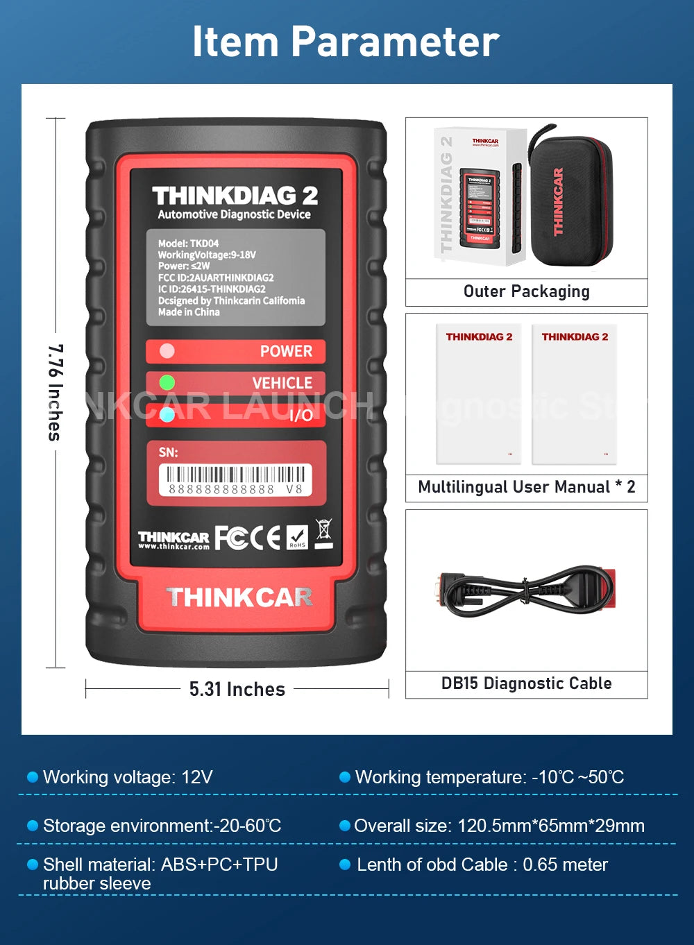 THINKCAR ThinkDiag 2 OBD2 Diagnostic Tool