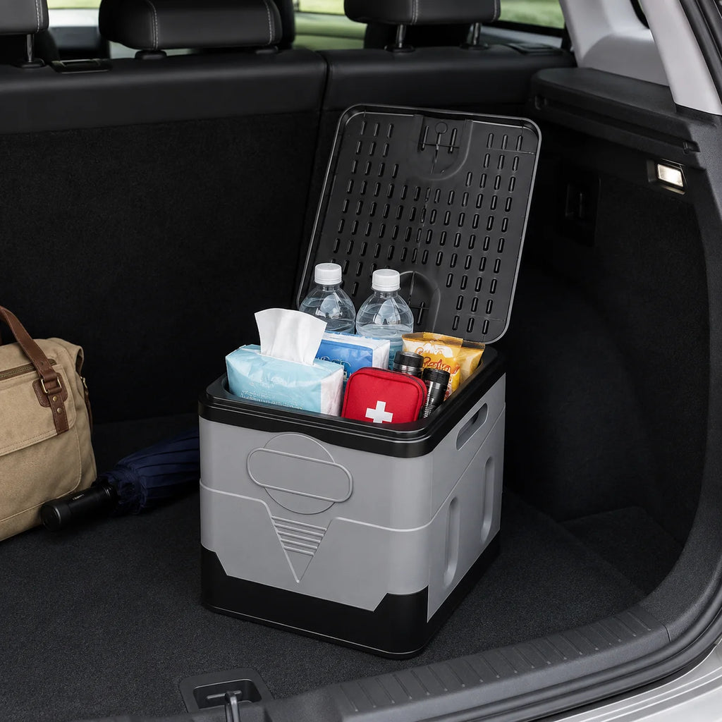 ZM Portable Folding Car Toilet PP Travel Potty with Lid Compact Emergency Toilet Car Trash Bin Foldable Camping Toilet Footstool Storage Box for Road Trips RV Camping Fishing Outdoor Travel Adults Easy Clean Practical Multifu