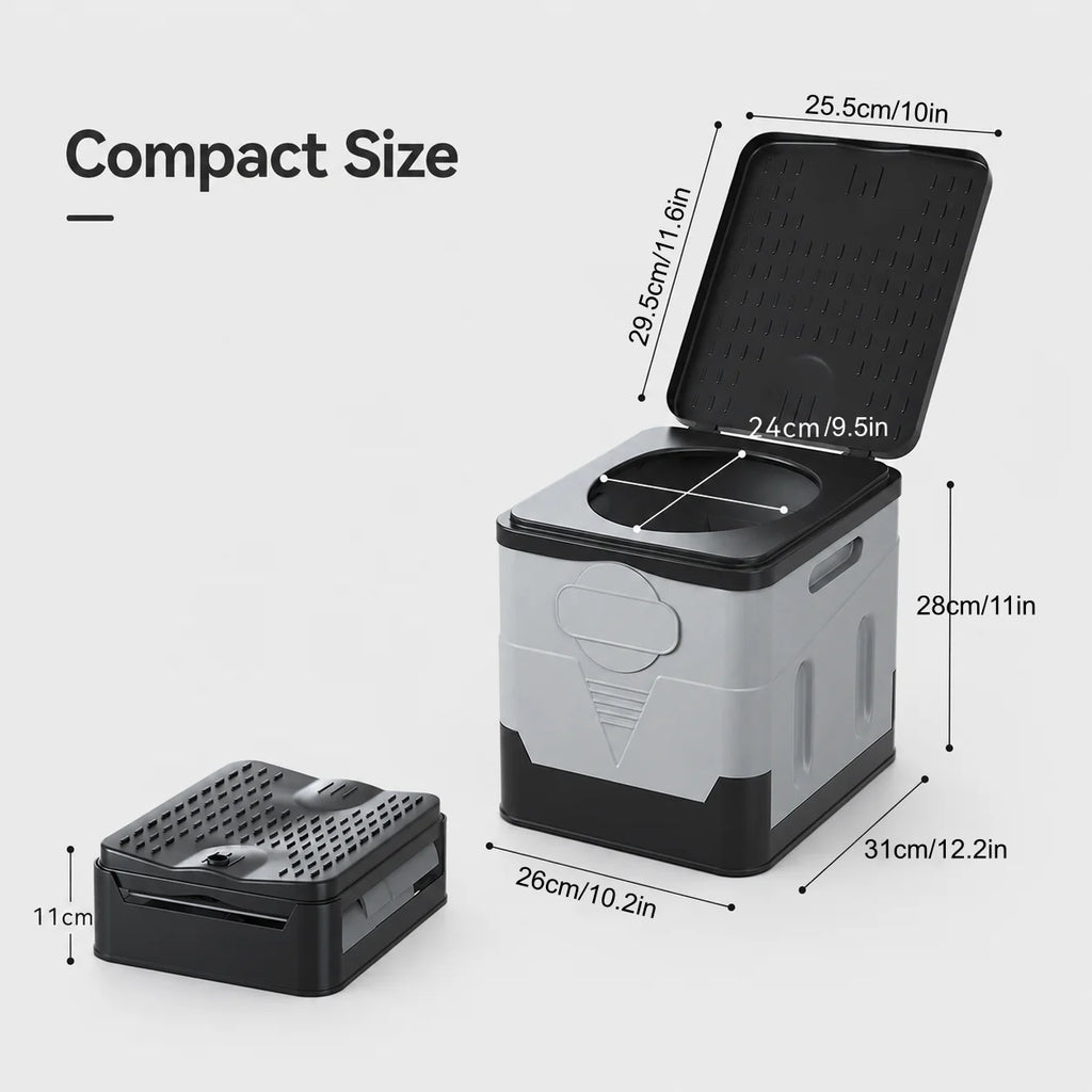 ZM Portable Folding Car Toilet PP Travel Potty with Lid Compact Emergency Toilet Car Trash Bin Foldable Camping Toilet Footstool Storage Box for Road Trips RV Camping Fishing Outdoor Travel Adults Easy Clean Practical Multifu