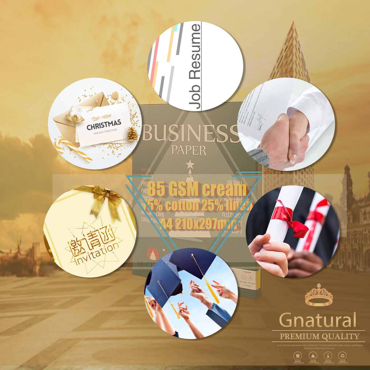 85gsm, US 75% Cotton 25% Linen Paper, Letter Size 216*279mm, Ivory Color, Visible Fiber, Low-Starch, Waterproof, 100 Sheets, MLY