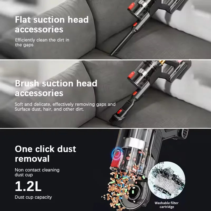 Blossom V18 Cordless Vacuum Cleaner, 550W 55KPA 50 Mins Runtime Self-Standing Vacuum Cleaners For Home
