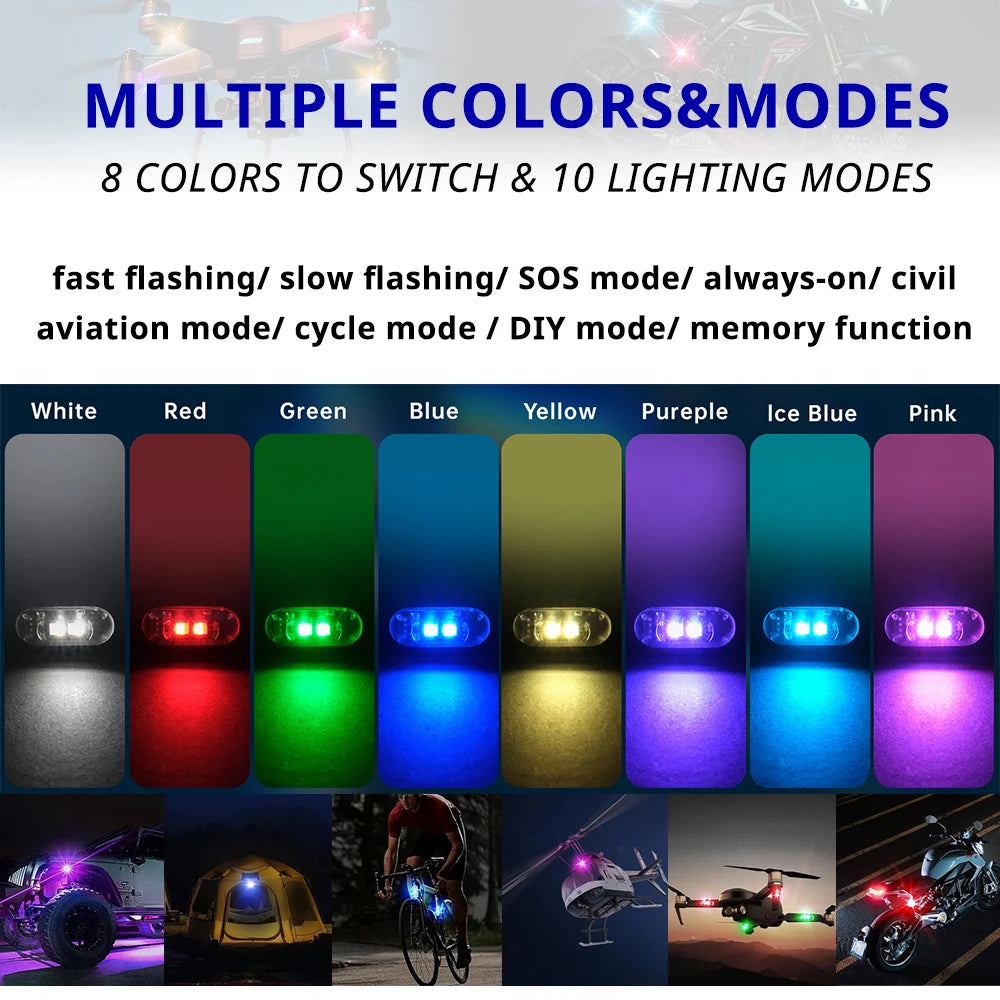RGB LED Wireless Rechargeable Car Lights