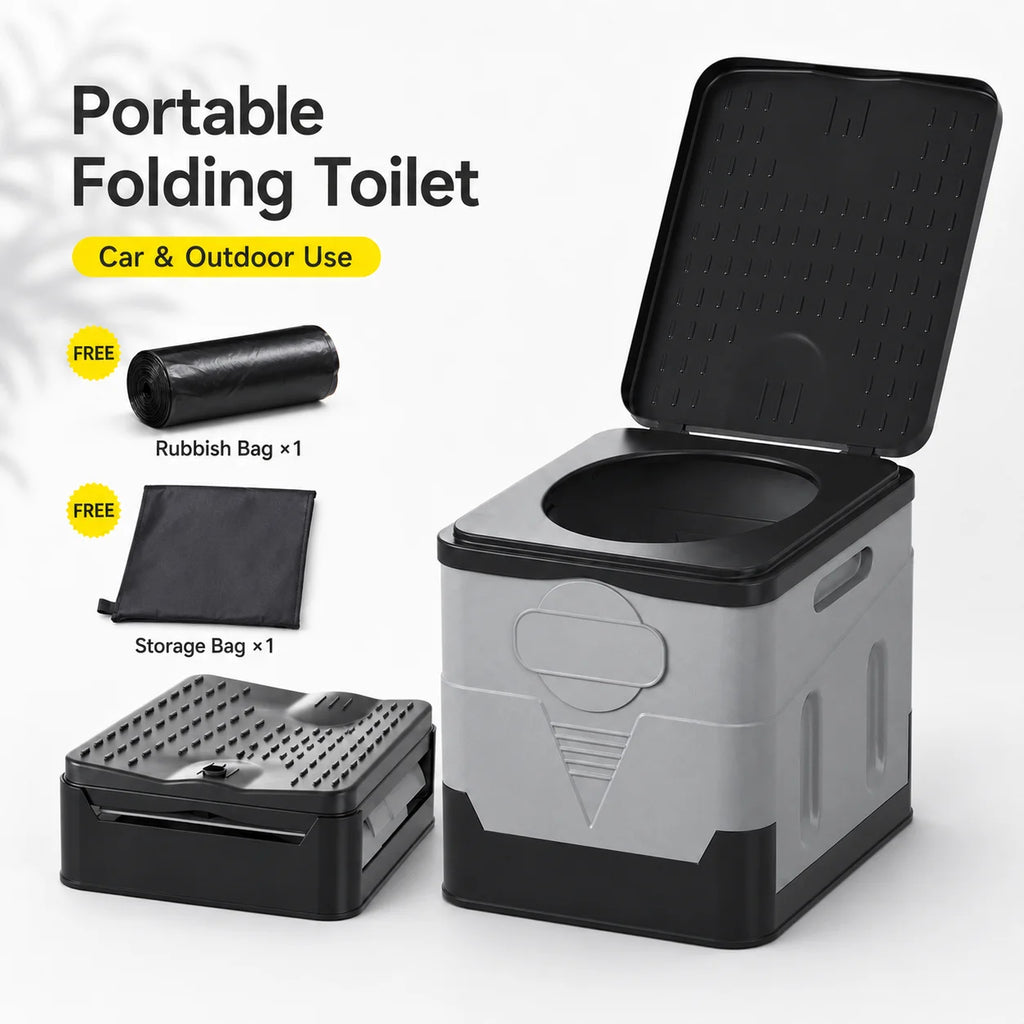 Portable Folding Car Toilet with Lid