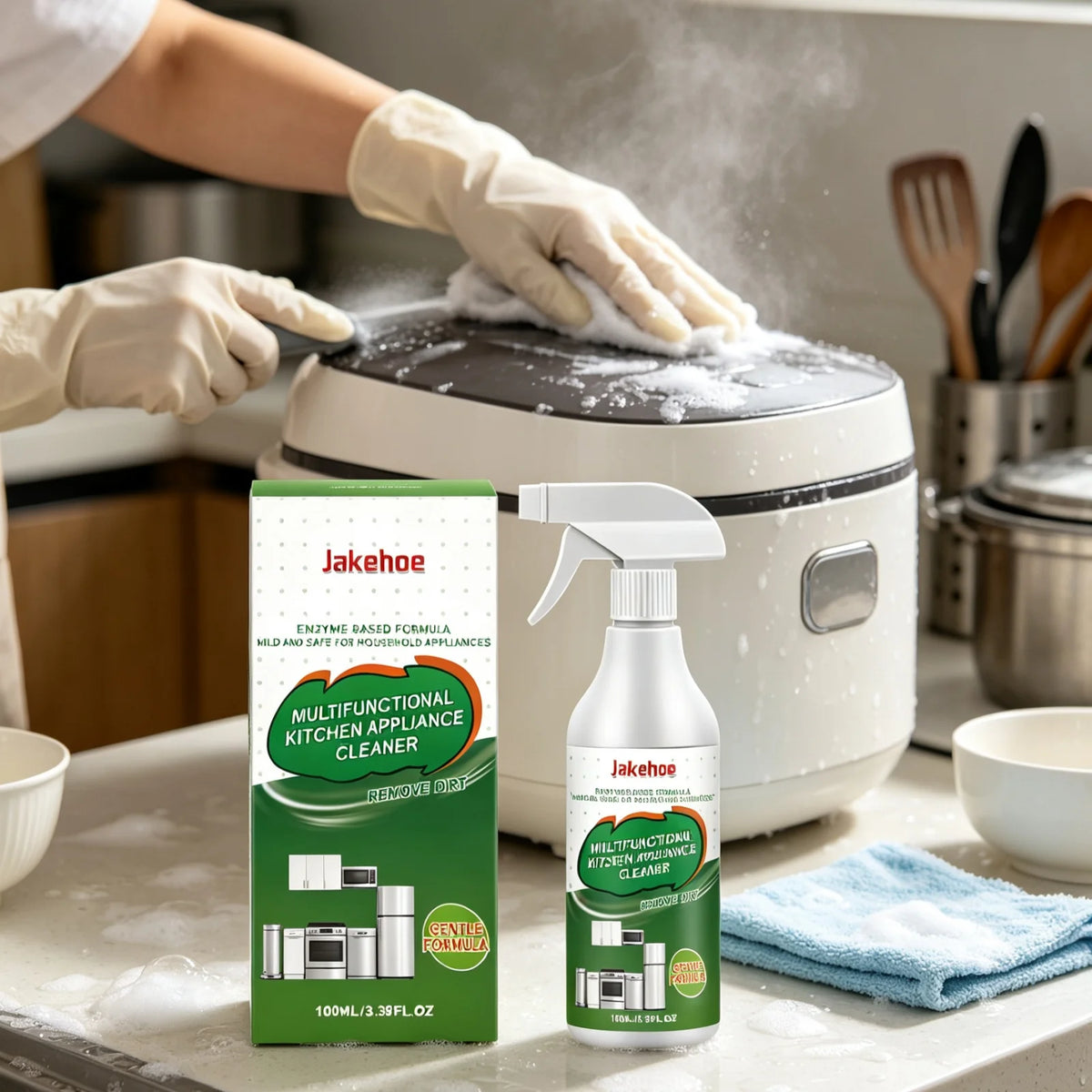 Jakehoe Kitchen Appliance Cleaner Powerful Decontamination Deep Stain Removal Refresh Kitchen Odors Multi Purpose Kitchen Spray