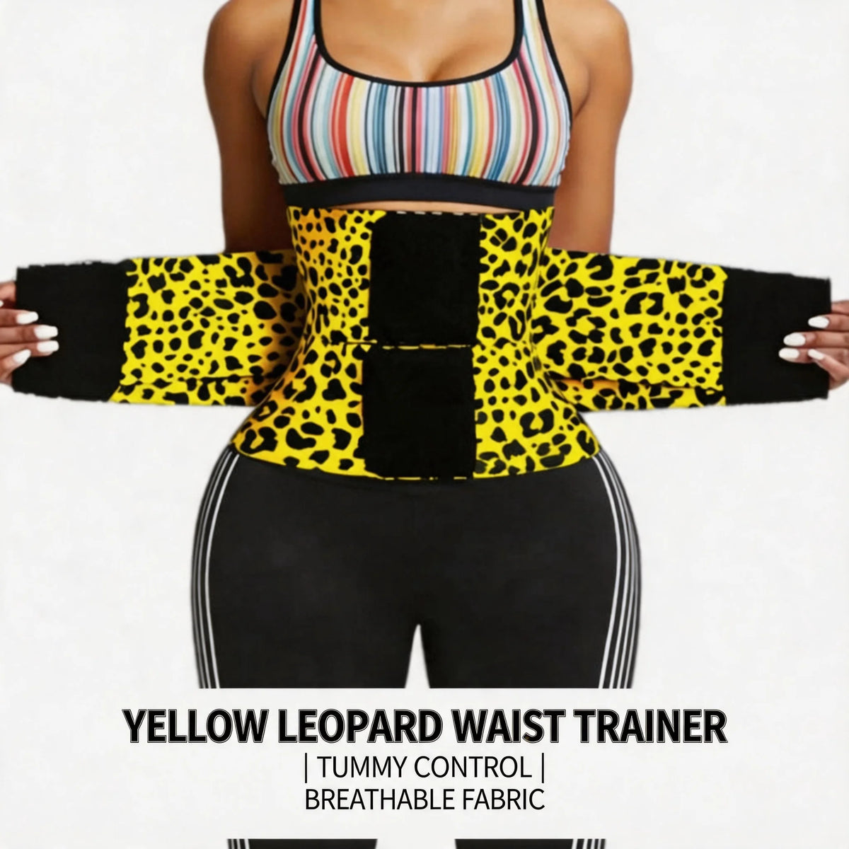 Women Red Leopard Waist Trainer Double Strap Tummy Control Corset Sauna Sweat Belt Fitness Body Shaper Fajas Reductoras
