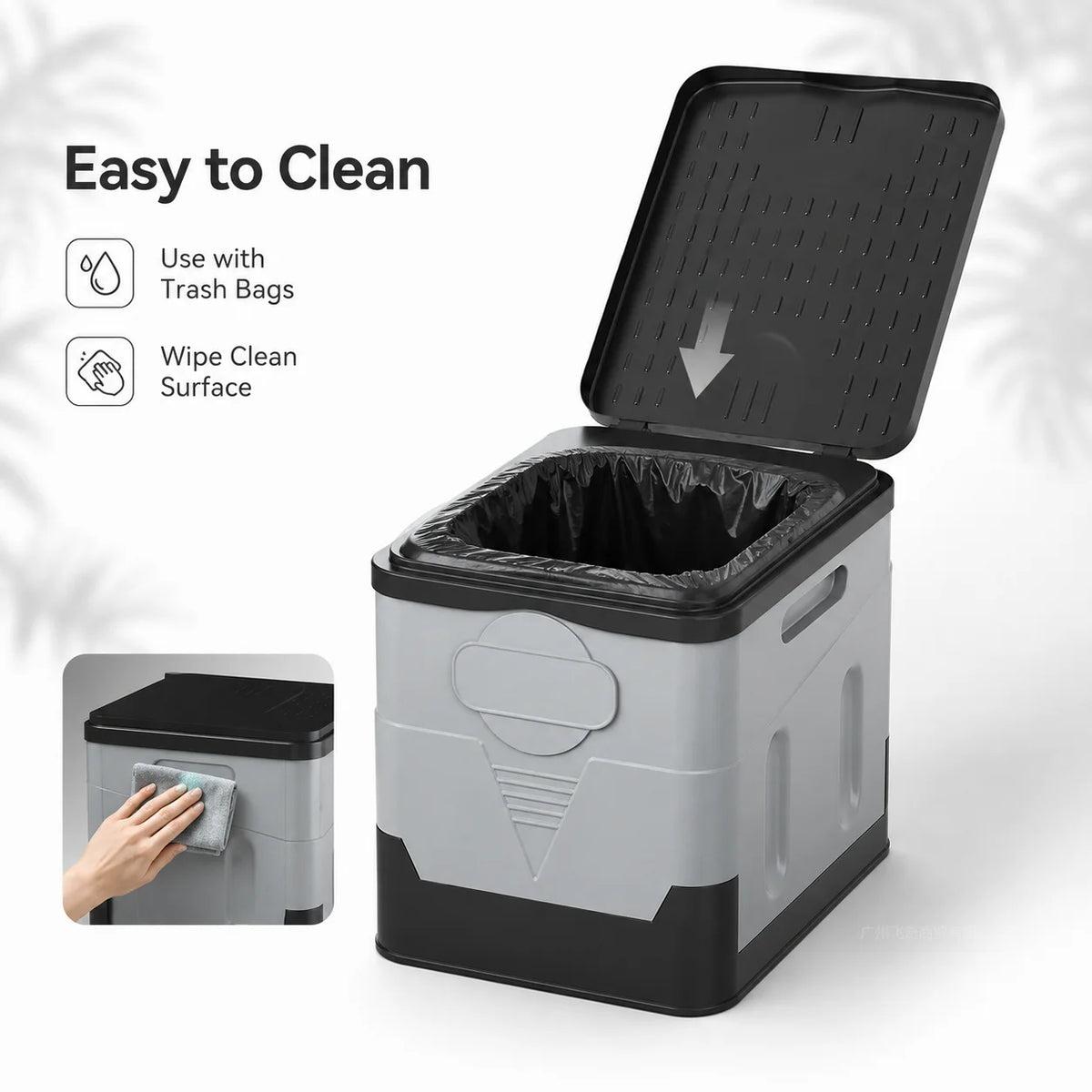 ZM Portable Folding Car Toilet PP Travel Potty with Lid Compact Emergency Toilet Car Trash Bin Foldable Camping Toilet Footstool Storage Box for Road Trips RV Camping Fishing Outdoor Travel Adults Easy Clean Practical Multifu
