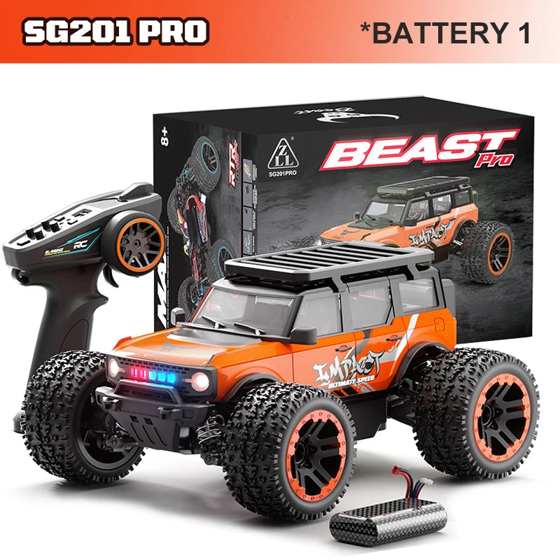 ZNLYRION RC Car SG201MAX PRO 1:20 4WD  40KM/H Brushed or 55KM/H Brushless Full Proportional Remote Control Truck with LED Lights Independent Suspension Metal Drive Shaft