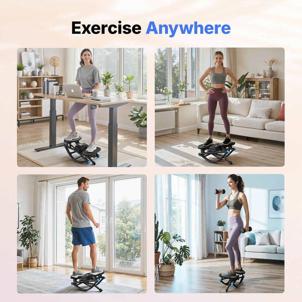 MERACH Rocking stepper 300 lbs Weight Capacity Ab Twist Board Workout Exercise Equipment for Slim Waist and Core Ab Exercise Silent Noiseless Rock Stepper Machine for Home Apartment Dorm Office Gym