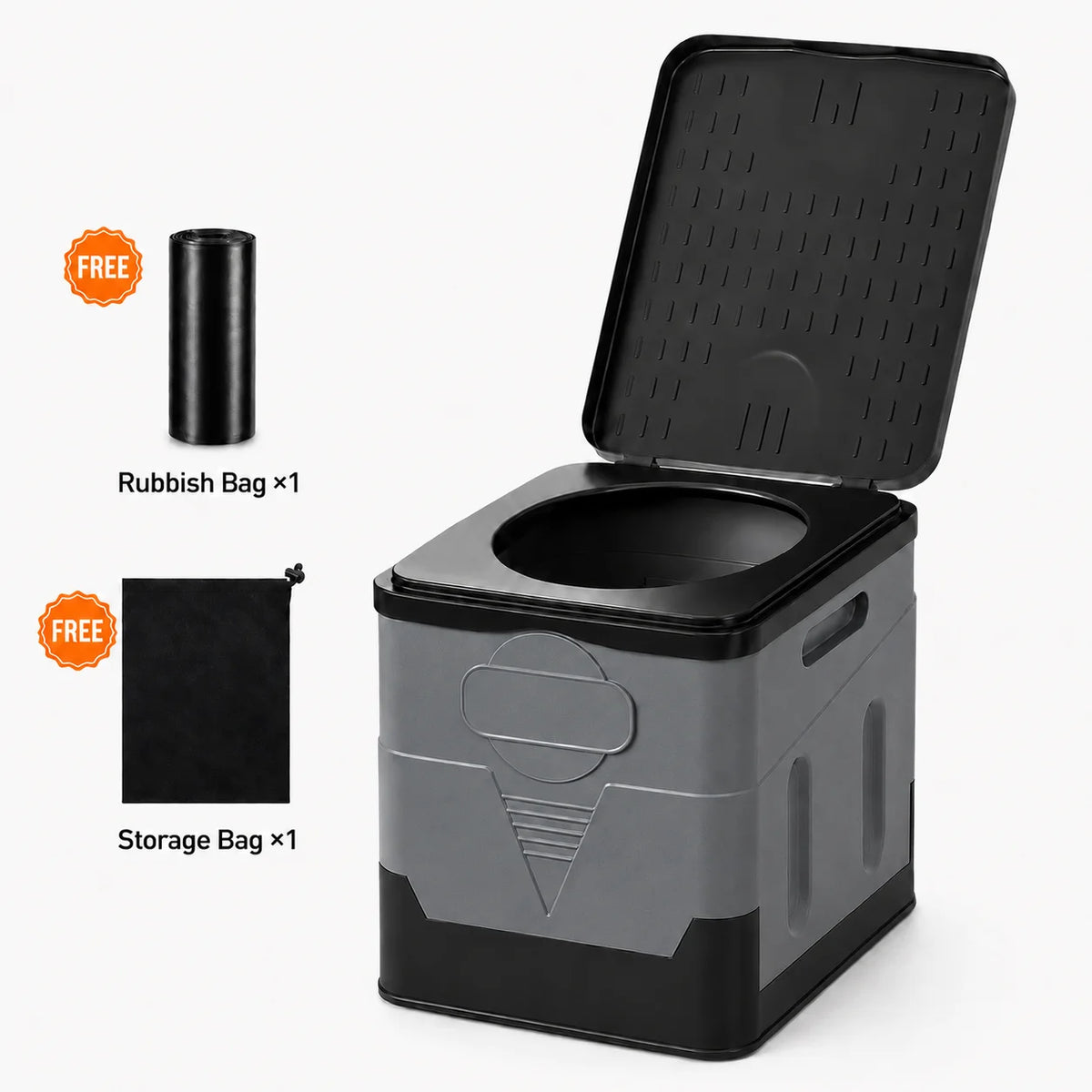 ZM Portable Folding Car Toilet PP Travel Potty with Lid Compact Emergency Toilet Car Trash Bin Foldable Camping Toilet Footstool Storage Box for Road Trips RV Camping Fishing Outdoor Travel Adults Easy Clean Practical Multifu