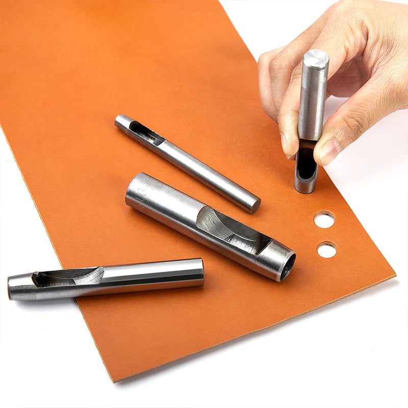 WUTA Basic Series 5-15 Pcs Leather Hollow Punch Set Round Hole Steel DIY Craft Working Tools for Watch Band,Fabric,Plastics,Gask