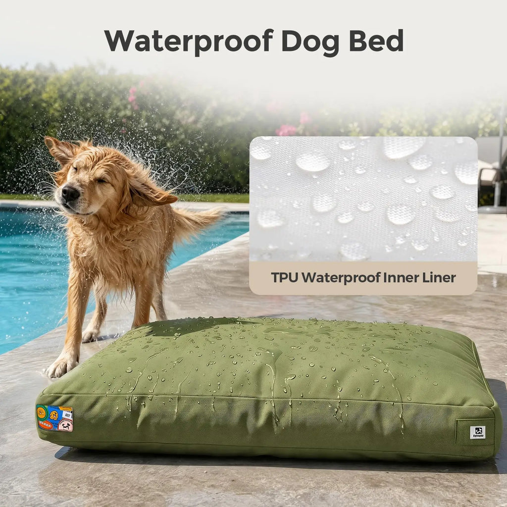 42-Inch Chew-Resistant Waterproof Outdoor Dog Bed