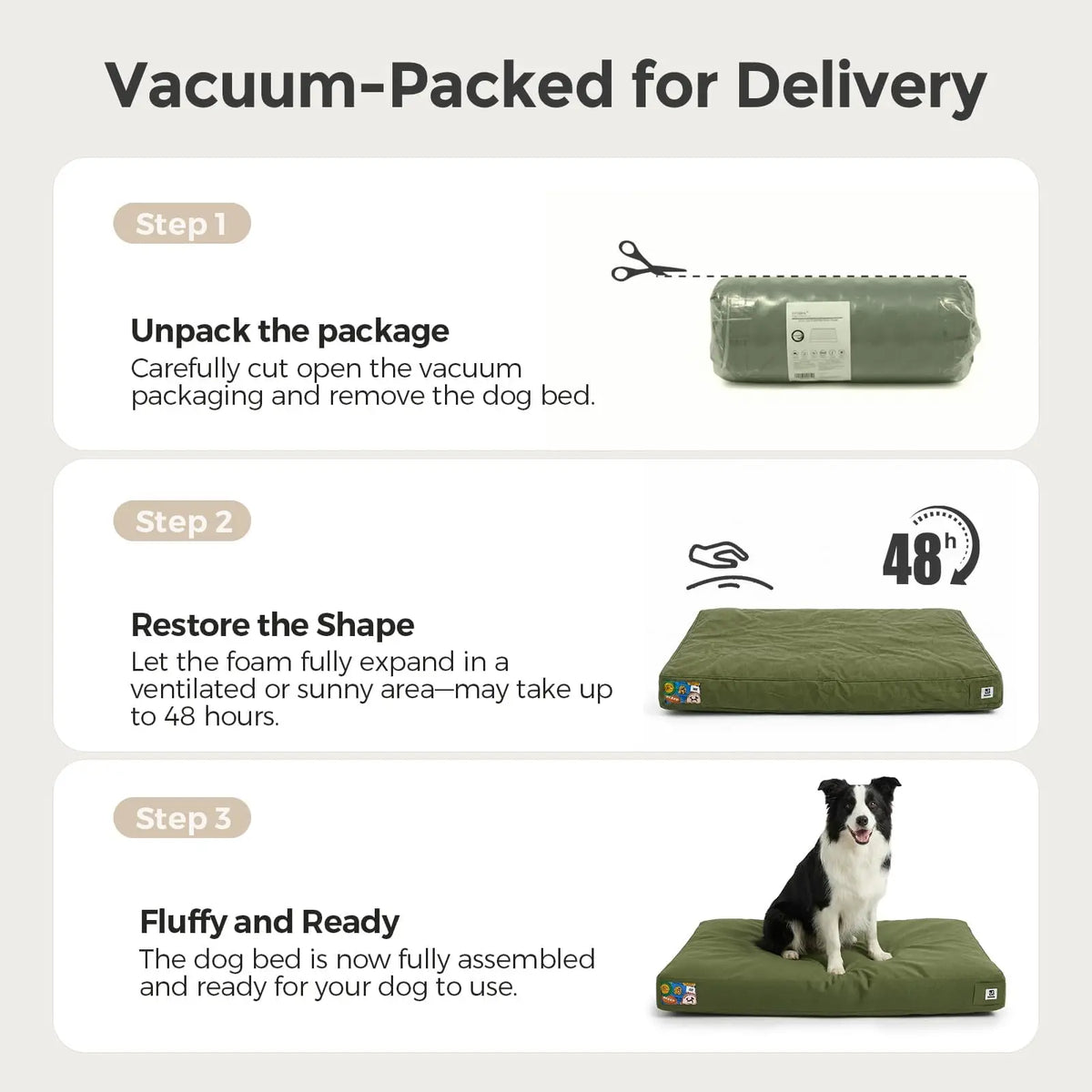 42-Inch Chew-Resistant Waterproof Outdoor Dog Bed