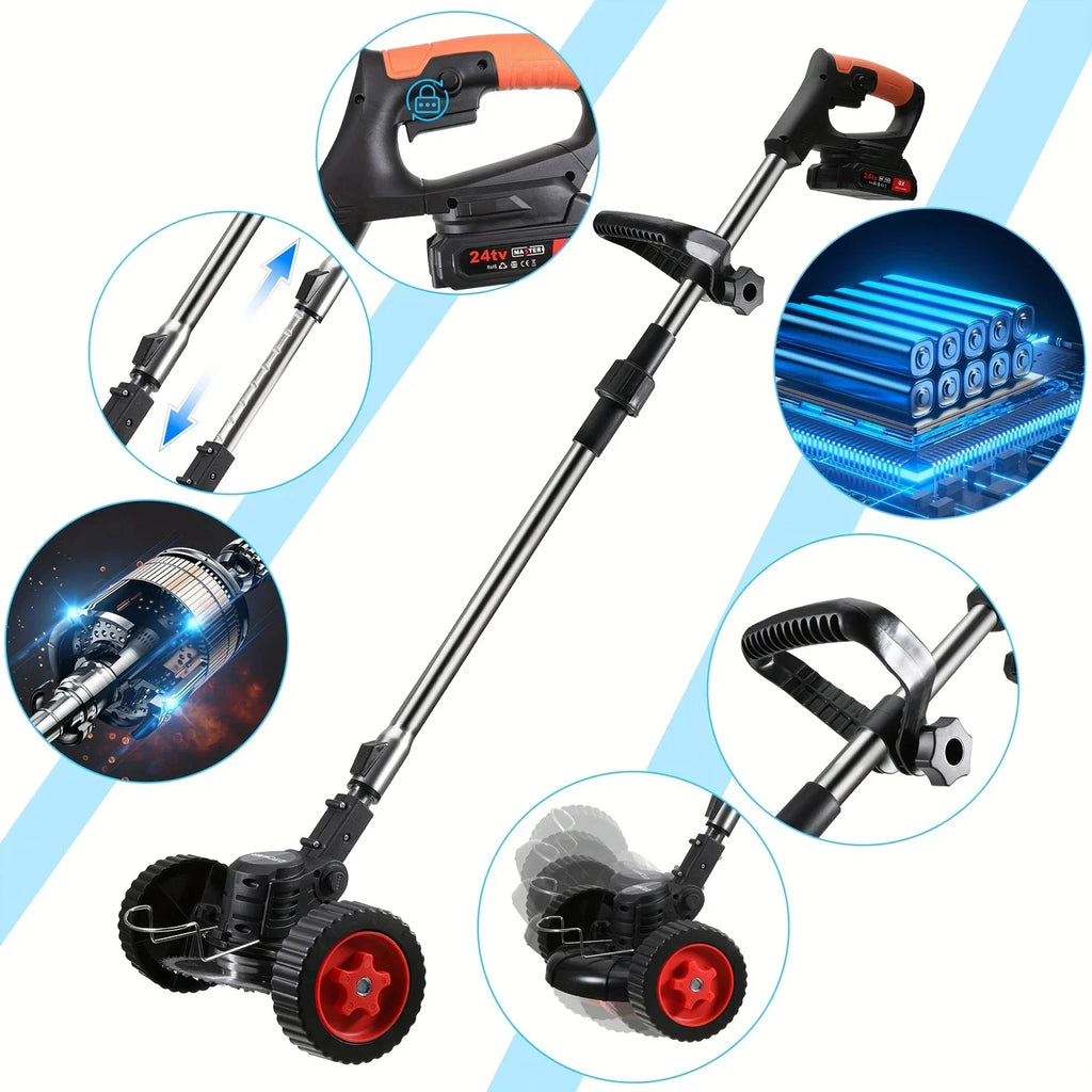 Cordless Lawn Trimmer, Edger and Brush Cutter for Garden and Yard