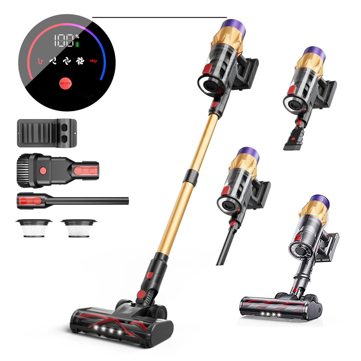 Blossom V18 Cordless Vacuum Cleaner, 550W 55KPA 50 Mins Runtime Self-Standing Vacuum Cleaners For Home