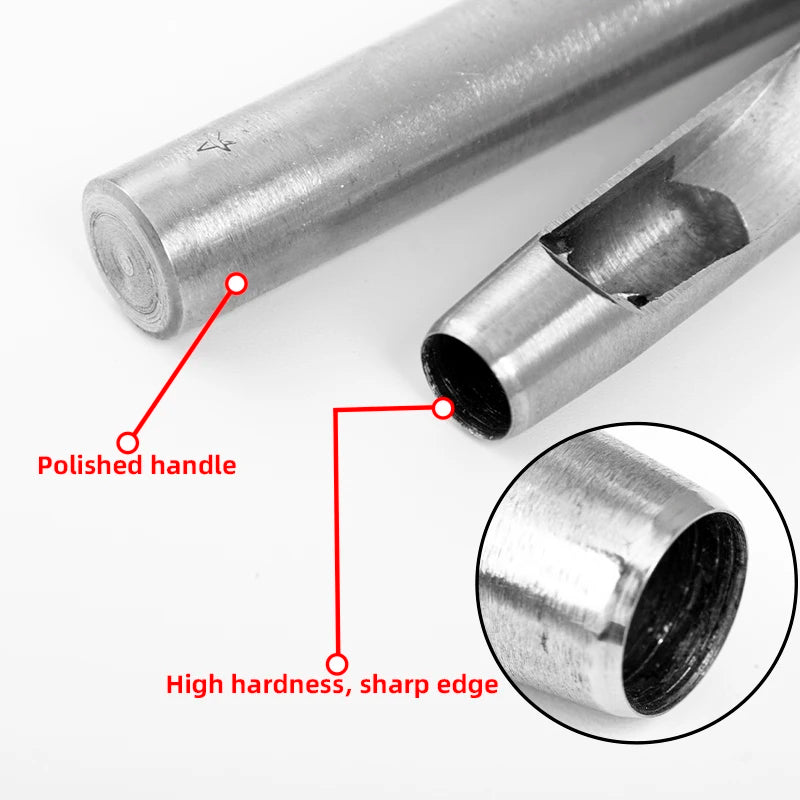 WUTA Basic Series 5-15 Pcs Leather Hollow Punch Set Round Hole Steel DIY Craft Working Tools for Watch Band,Fabric,Plastics,Gask