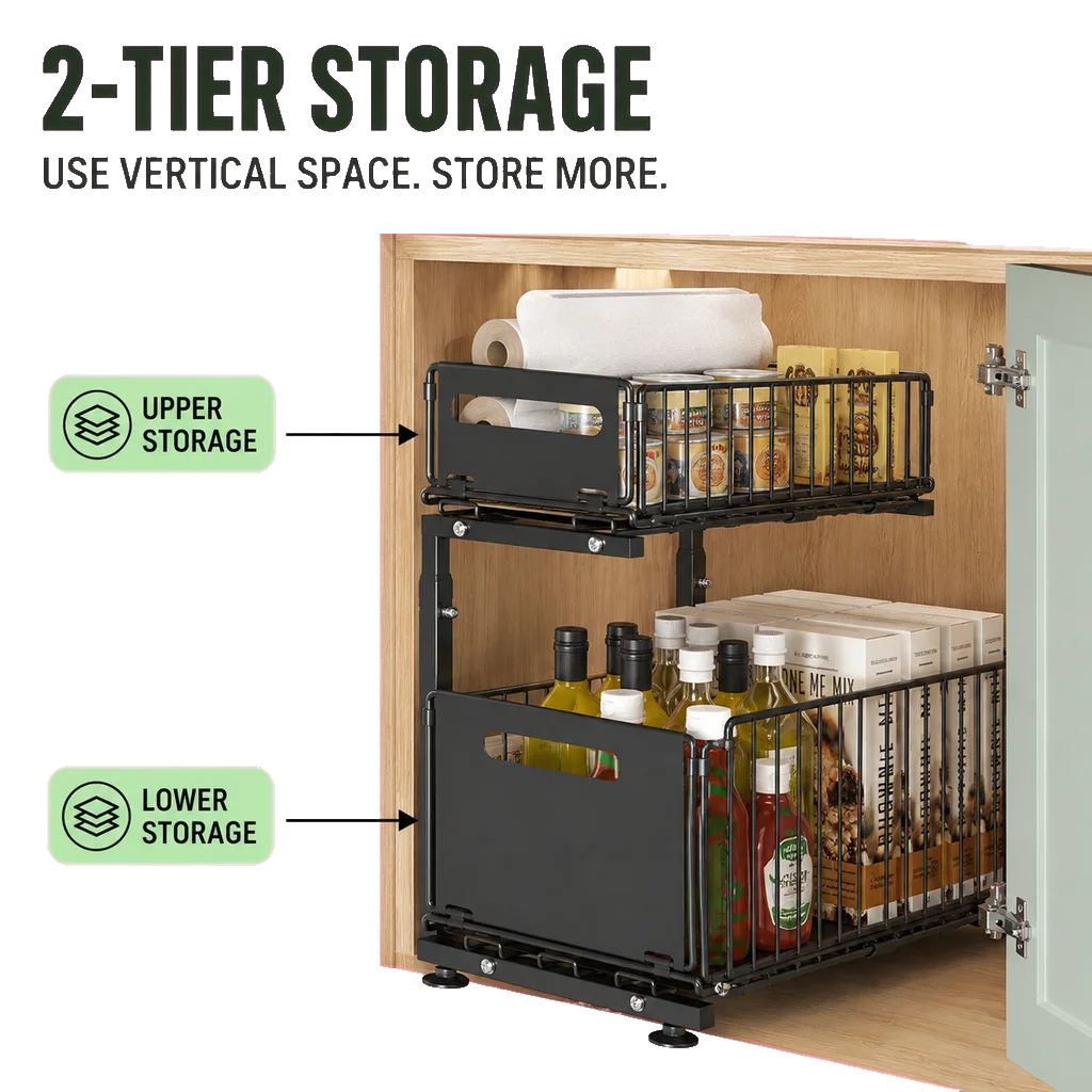 2-Tier Pull-Out Under Sink Organizer