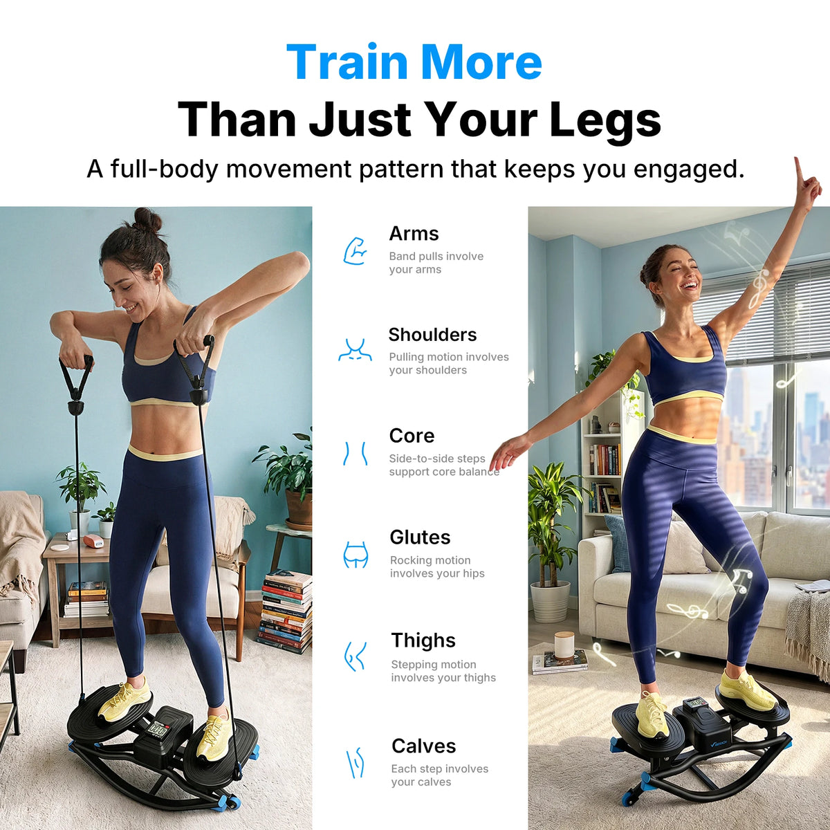 MERACH Rocking stepper 300 lbs Weight Capacity Ab Twist Board Workout Exercise Equipment for Slim Waist and Core Ab Exercise Silent Noiseless Rock Stepper Machine for Home Apartment Dorm Office Gym