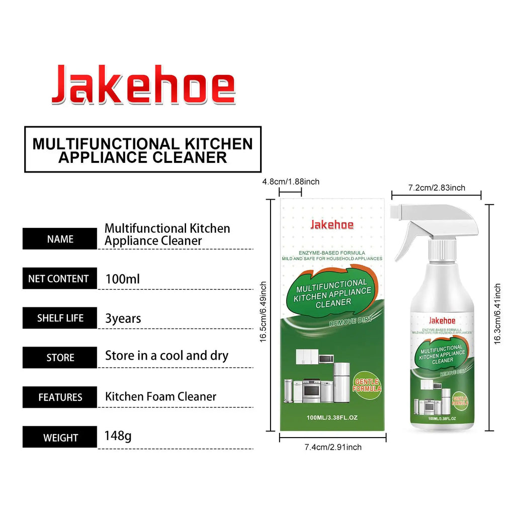 Jakehoe Kitchen Appliance Cleaner Powerful Decontamination Deep Stain Removal Refresh Kitchen Odors Multi Purpose Kitchen Spray