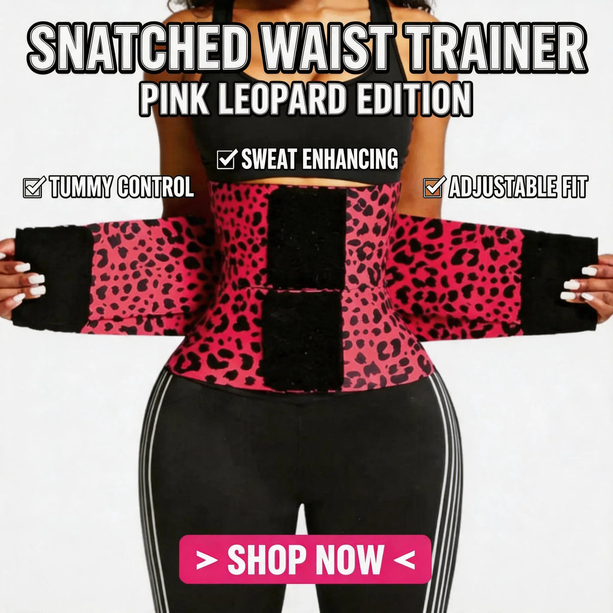 Women Red Leopard Waist Trainer Double Strap Tummy Control Corset Sauna Sweat Belt Fitness Body Shaper Fajas Reductoras
