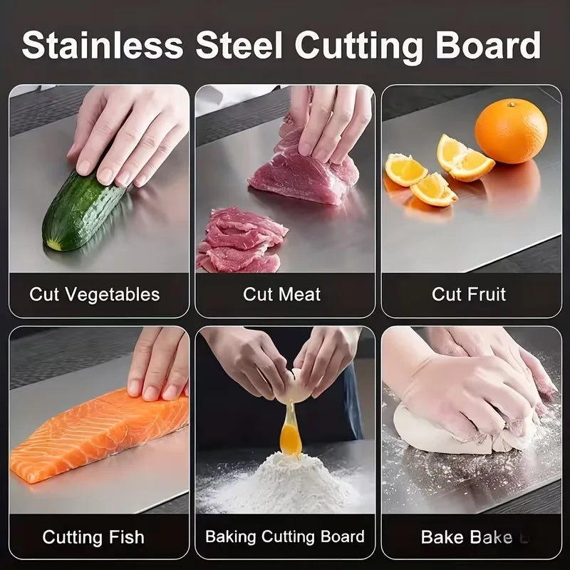 Stainless Steel Thickened Cutting Board Antibacterial Mildew-proof Kneading Dough Board Kitchen Fruit Vegetable Cutting Board