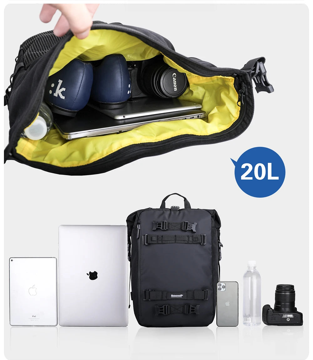 Rhinowalk Motorcycle Rear Seat Bag 10L 20L 30L Waterproof Luggage Pack Motocross Multi-Function Bumper Modification Bale
