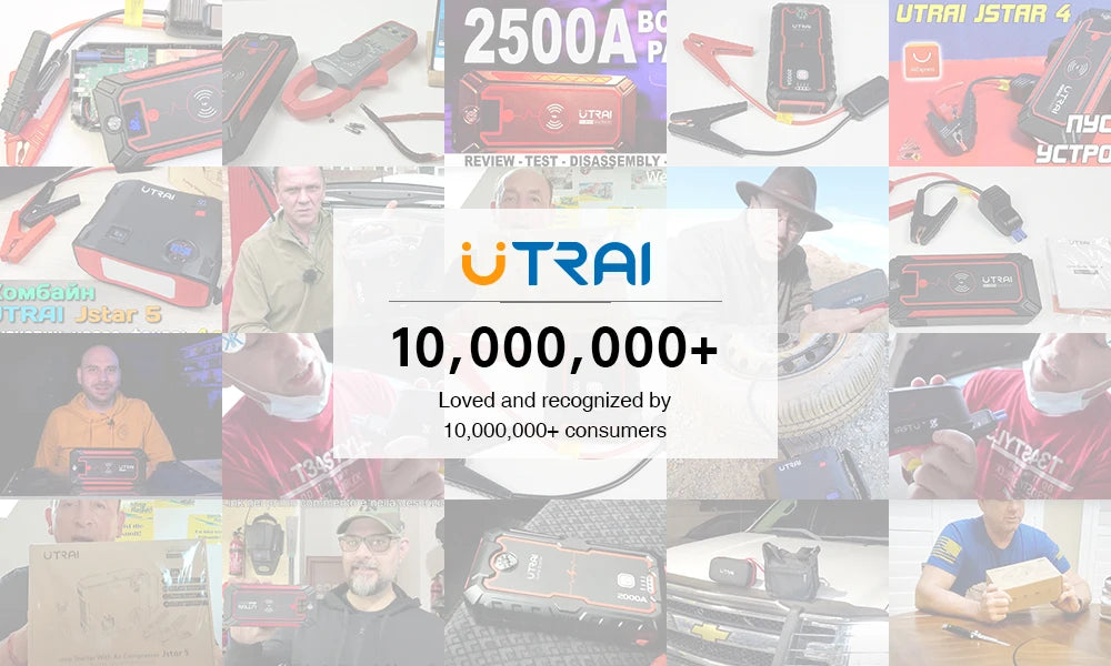 UTRAI Car Jump Starter 4000A Car Battery Starters 16000mAh Portable Power Bank 10W Wireless Charging Propulsion Booster For Car