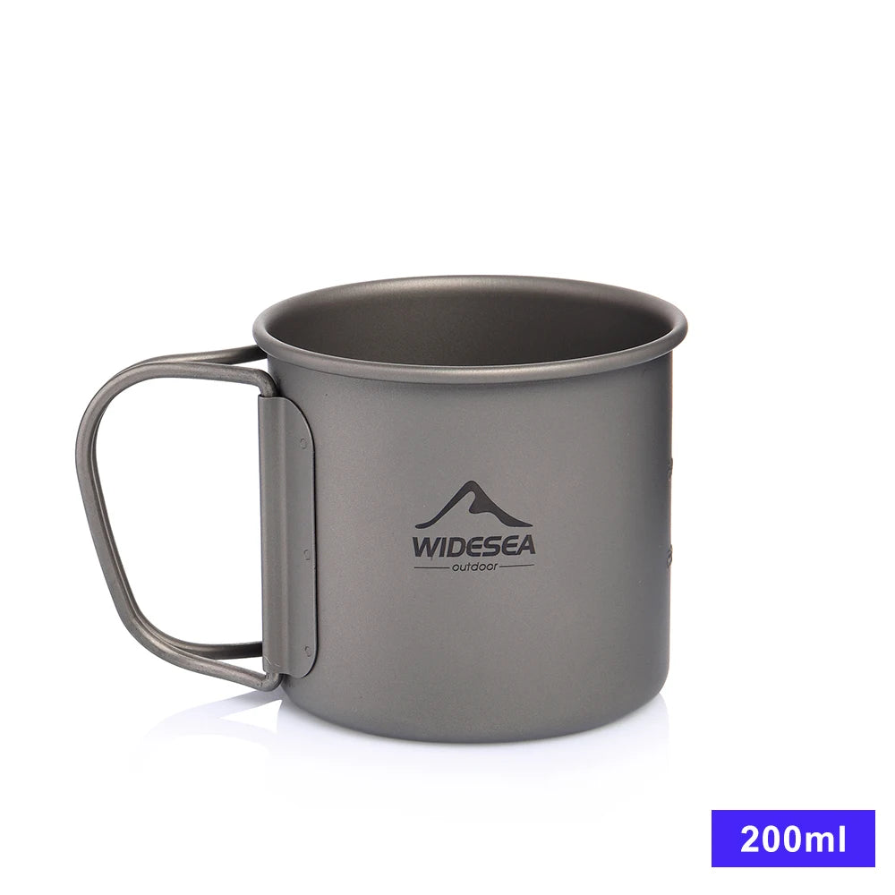 Widesea Titanium Camping Mug, Lightweight Outdoor Cup for Hiking and Backpacking