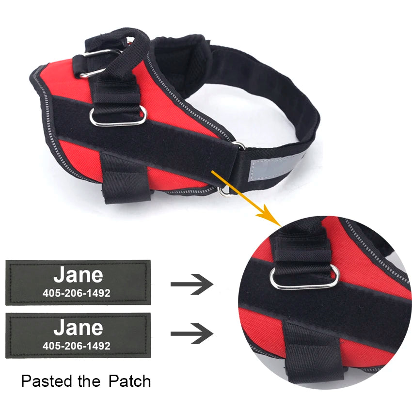 Dog Harness NO PULL Reflective Breathable Adjustable Pet Harness For Dog Vest ID Custom Patch Outdoor Walking Dog Supplies