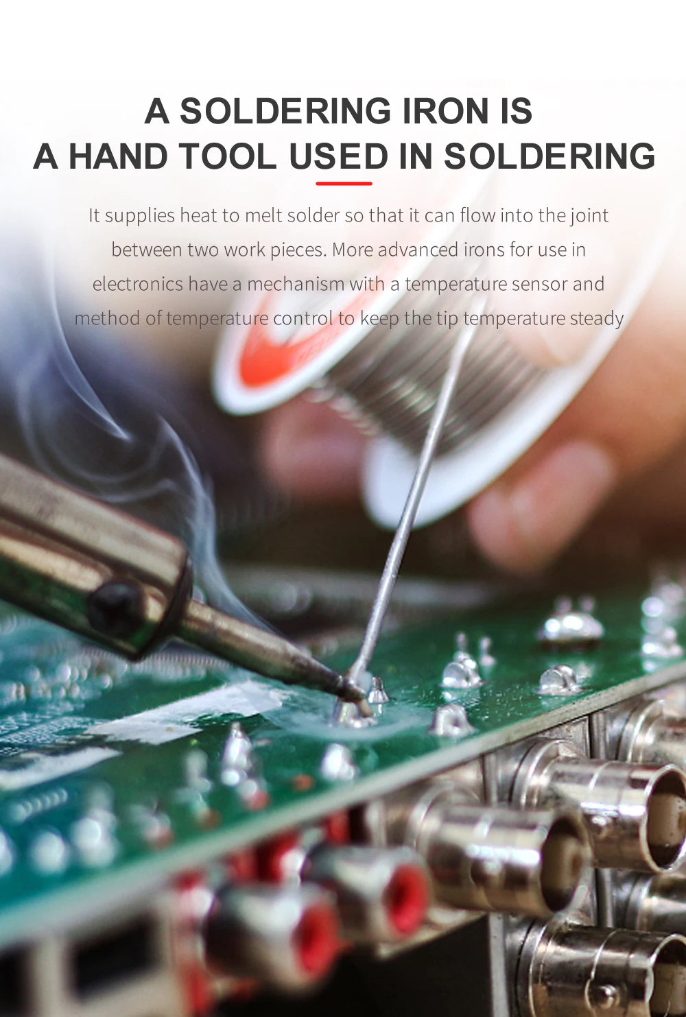 80W Electric Soldering Iron Kit with LCD Temperature Control, Tips and Solder Paste