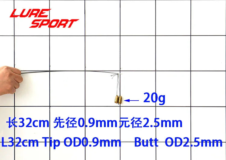 LureSport 5pcs 10pcs 32cm Solid Carbon Rod Tip Blank No Paint Rod Building Components Fishing Pole Repair DIY Accessories