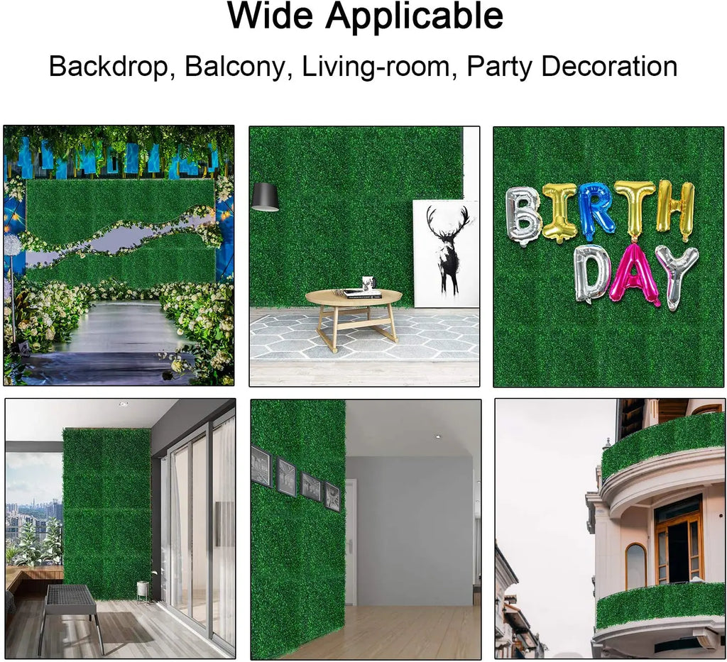 SucceBuy Artificial Plant Wall Decoration Boxwood Hedge Wall Panel Home Decor Fake Grass Backdrop Wall Privacy Hedge Screen