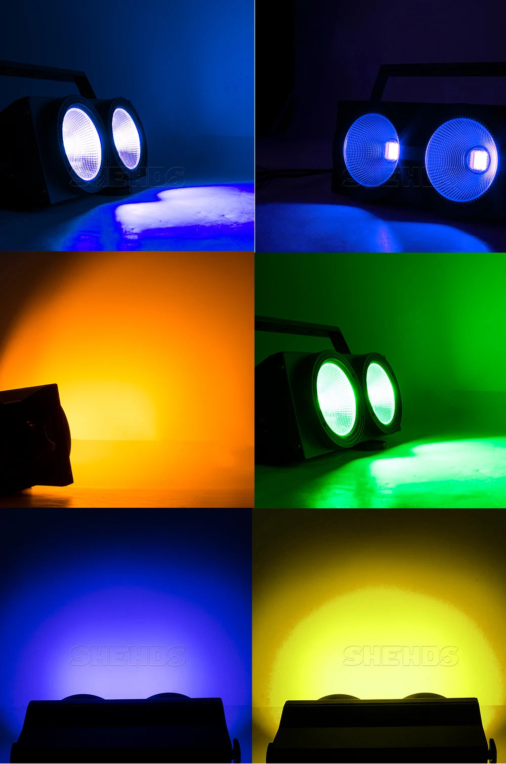 SHEHDS 4x100W 4 Eyes/200W 1Eye /2 Eyes LED Blinder Lights COB Cool And Warm White  For Dj Disco Party Stage