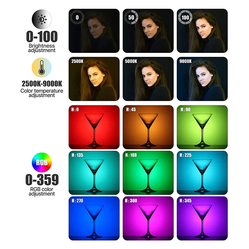 Ulanzi VL120 RGB LED Video Light, Rechargeable 3100mAh Mini Fill Light for Camera and Phone